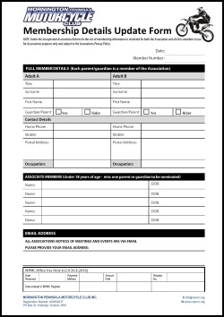MPMMC Membership Details Update Form